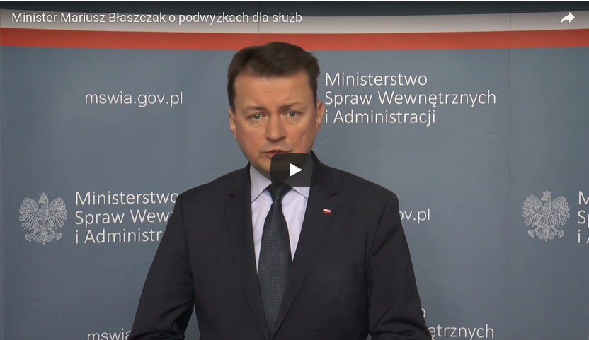 Wystąpienie ministra Mariusza Błaszczaka w sprawie wzrostu uposażeń
