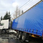 Wypadek samochodu ciężarowego w miejscowości Truskolasy