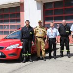 Przekazanie samochodu operacyjnego z CS PSP do Ochotniczej Straży Pożarnej w Przybynowie