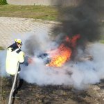Galerie - Ćwiczenia CS PSP i Air Liquide Polska - Pożary opon samochodowych podczas jazdy